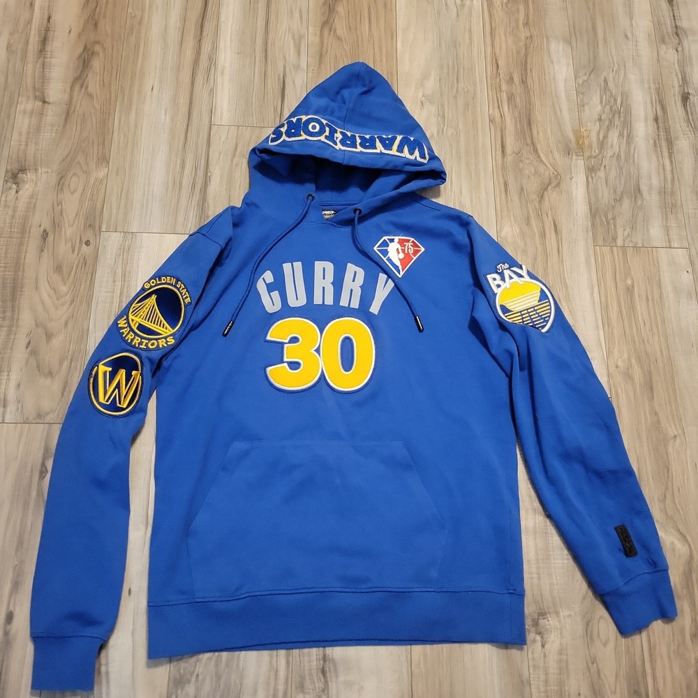 Pro Standard Golden State Warriors Stephen Curry #30 Blue Hoodie Size XL